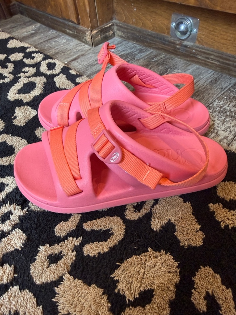 Chaco Chillos Kids Pink Sandals with Coral Straps